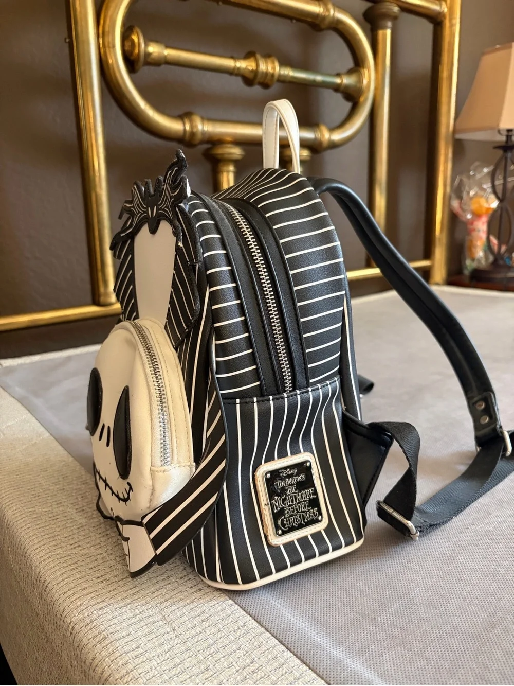 Jack Skellington Themed Black & White Mini LOUNGEFLY Backpack